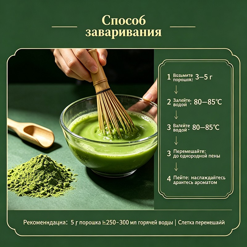 Чайный порошок сверхтонкого помола (фракция 1200 меш) со свежим ароматом морских водорослей и чистым, мягким вкусом; он равномерно растворяется, не образуя комочков. Идеально подходит для приготовления чая с молоком и использования в выпечке; доступен как для оптовых поставок, так и для выпуска в мелкой фасовке под собственной торговой маркой (СТМ).